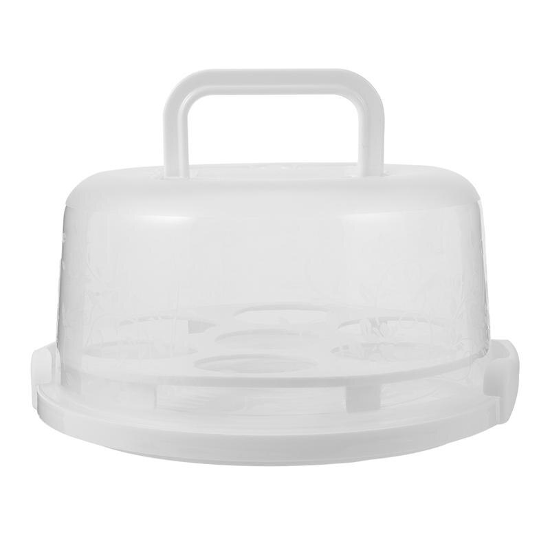 1pc Portable Cake Box Handheld Cake Packaging Food Storage Case Fresh Keeping Container with Lid: White