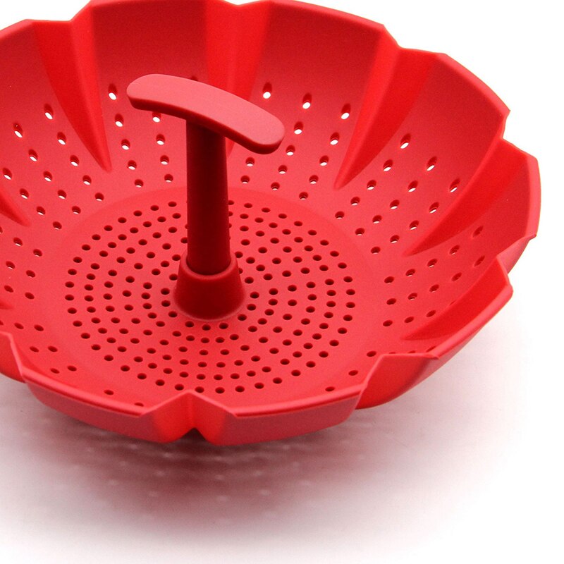 Panier de cuisson à vapeur en Silicone, résistant à la chaleur, multifonction, pour égouttoir à légumes, avec poignée centrale, pour micro-ondes