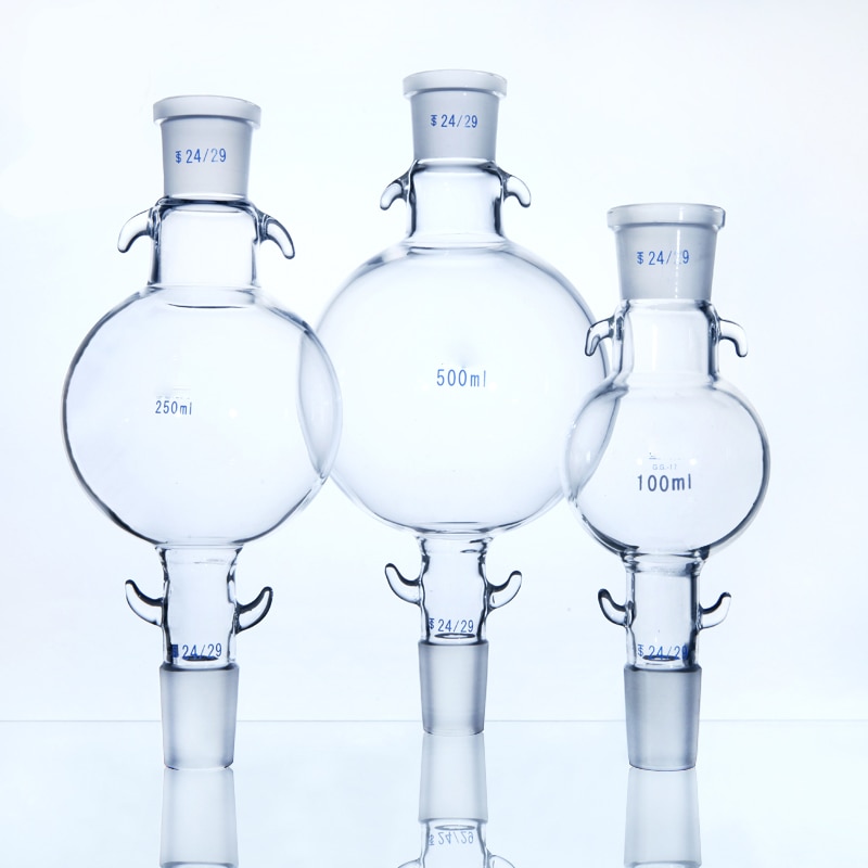 100ml to 1000ml Lab Glass Chromatography Solvent Reservoir Ball 24/29 Standard Joint, chromatography column storage ball