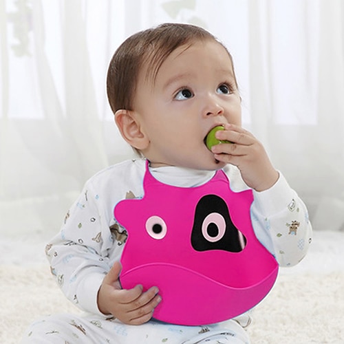 Baberos alimentación bebé Baberos alimentación silicona impermeable ajustable paños eructos niños Delantales para chicas niños comiendo el almuerzo Peto