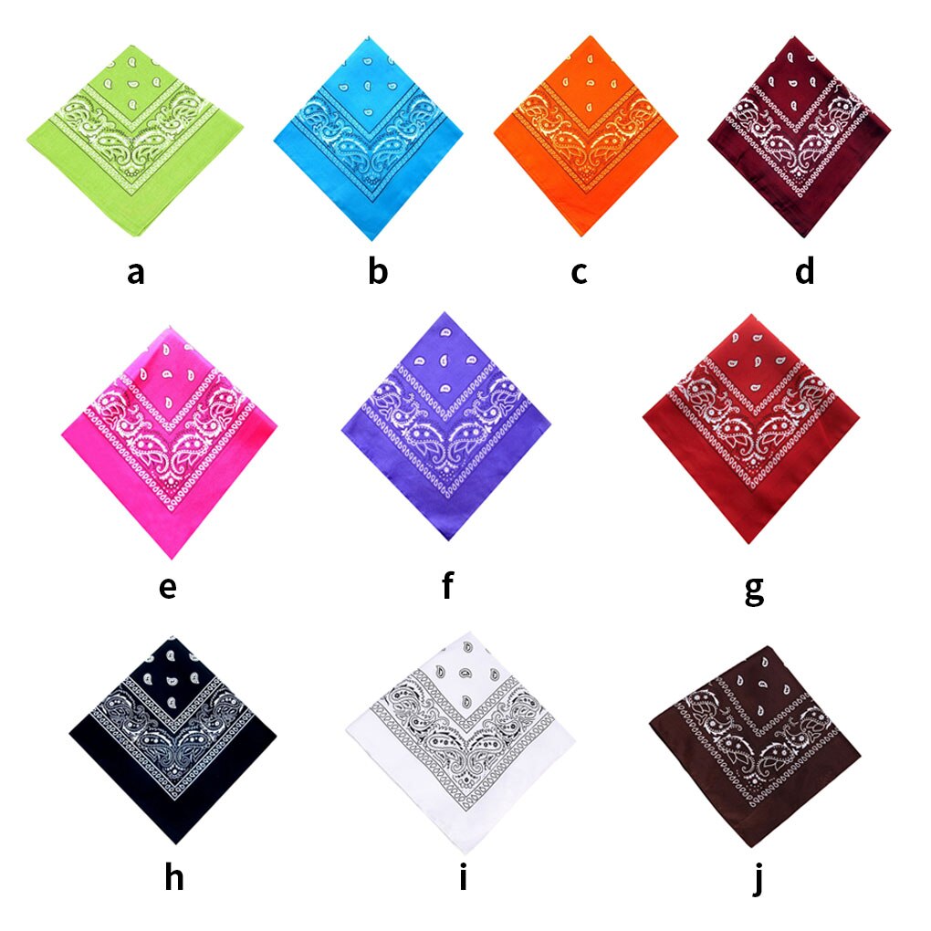 Hip Hop Cotton Bandana Square Scarf 54cm*54cm Black Red Paisley Headband Printed For Women/Men/Boys/Girls