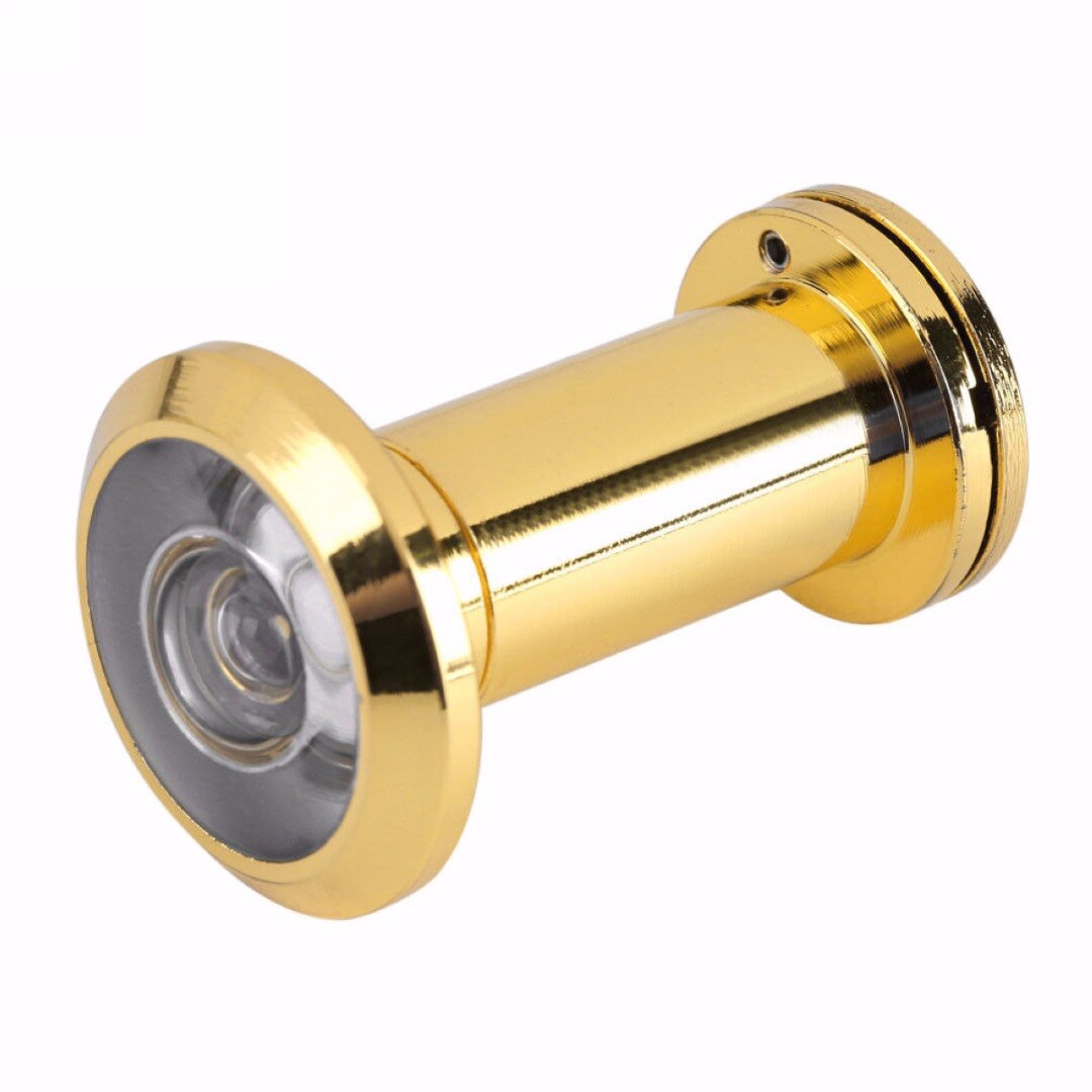 200 grados amplio ángulo de visión mirilla puerta de seguridad los espectadores agujero oculto mirilla ajustable de la lente de cristal de las herramientas de Hardware: Gold