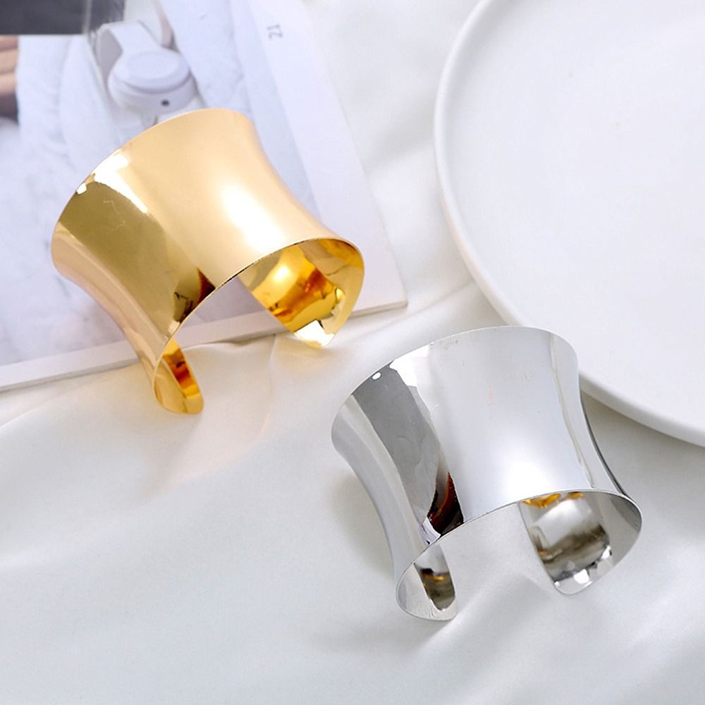 Chunky Heavy Wide Metal Bracelets For Women Open Cuff Exaggerated Cuff Bangles Trend Charm Arm Jewelry bijoux