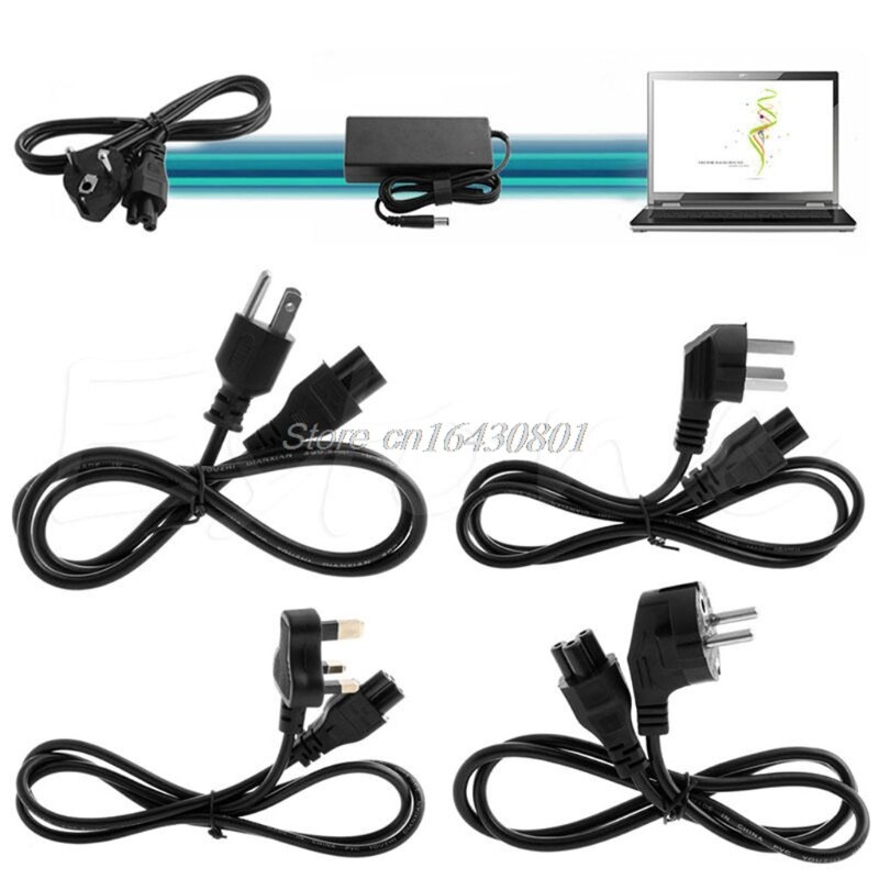 Us/uk/eu/au plugg 3- pins vekselstrømledning kabel for dell laptop thinkpad ibm