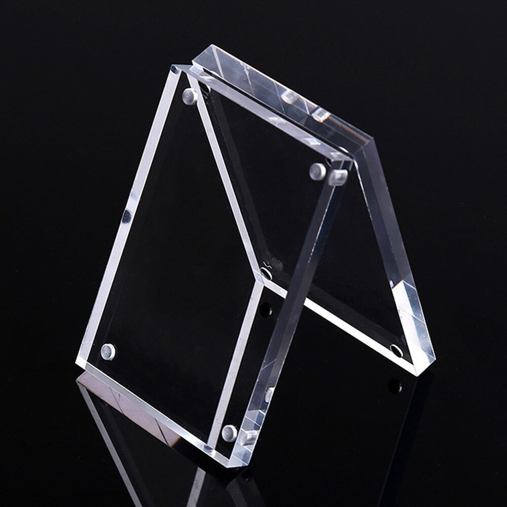 1Pc Clear Fotolijst View Zowel Dubbelzijdige Magnetische Acryl Blok Foto Diy Thuis Slaapkamer Dek Decor Christmas