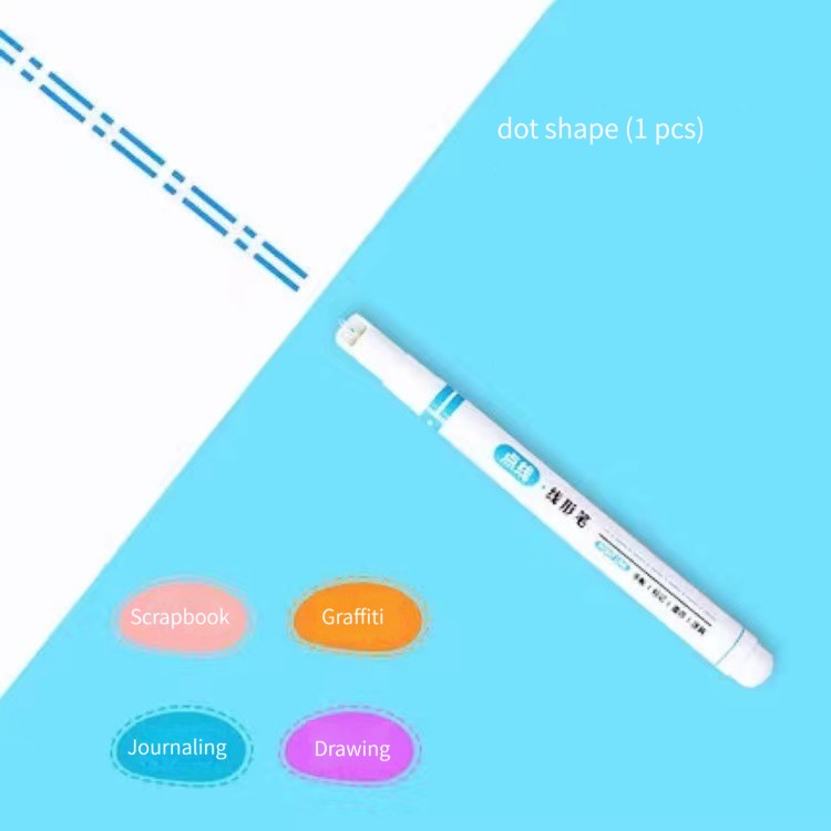 1/6Pcs/set Kawaii Flowers Line Shaped Highlighter Pens Roller Tip Curve Liner Marker for Writing Journaling Drawing Stationery: black