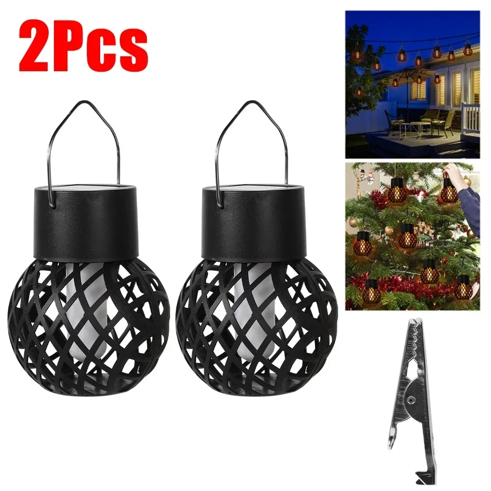 Mini hanglamp op zonne-energie met vlameffect, tuindecoratie, sprookjesachtige lamp op zonne-energie voor terras, tuin en erf.: Oranje