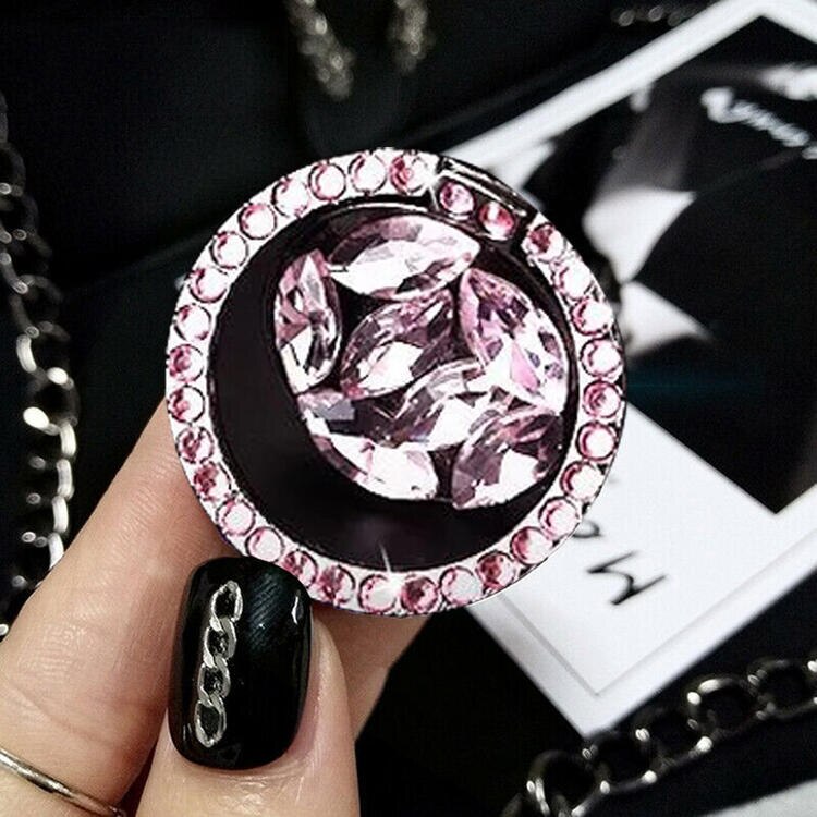 Glitter Diamond Finger Grip Ring Holder Stand Mount Bracket For iPhone Huawei Samsung Xiaomi Redmi Universal Mobile Cell Phone: Pink