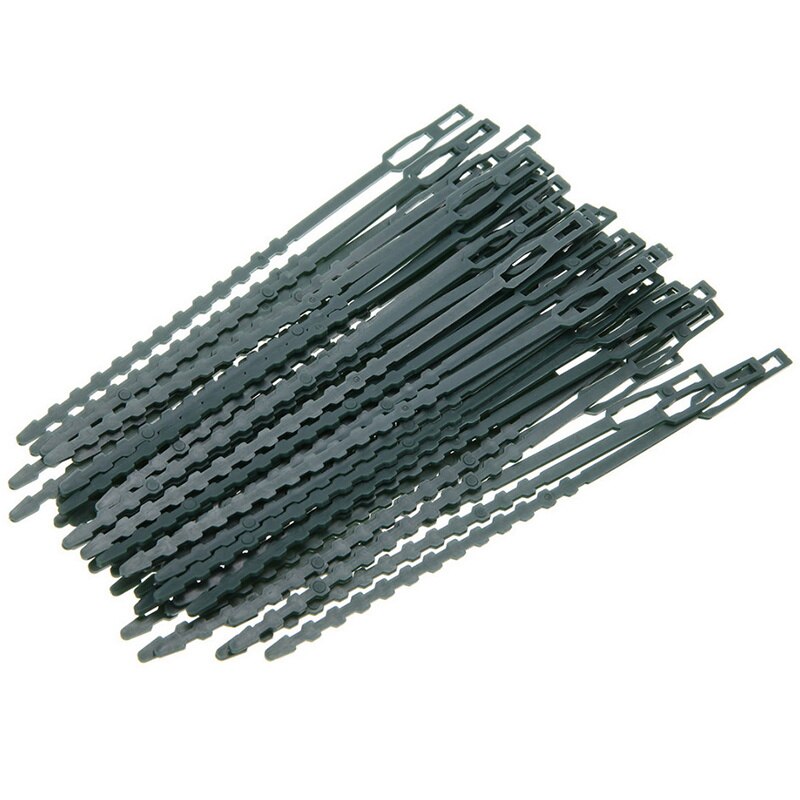 Bridas reutilizables multiusos para jardinería, lazos de plástico para plantas, fácil y Flexible, 50 unids/lote