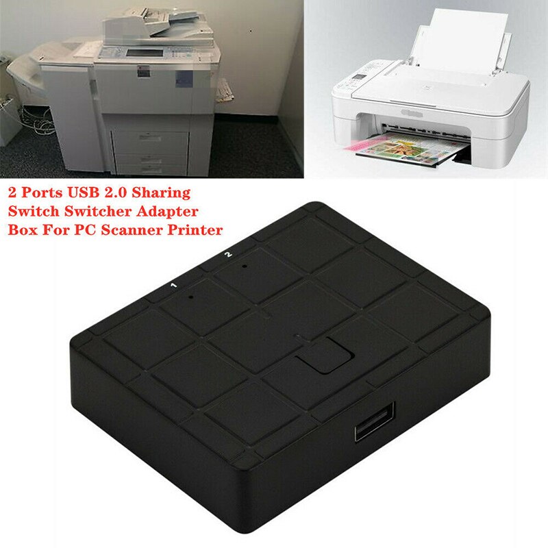 2- porte usb 2.0 enhedsdeling switch box switcher adapter til pc scanner printer 2 in 1 out usb dele switch box