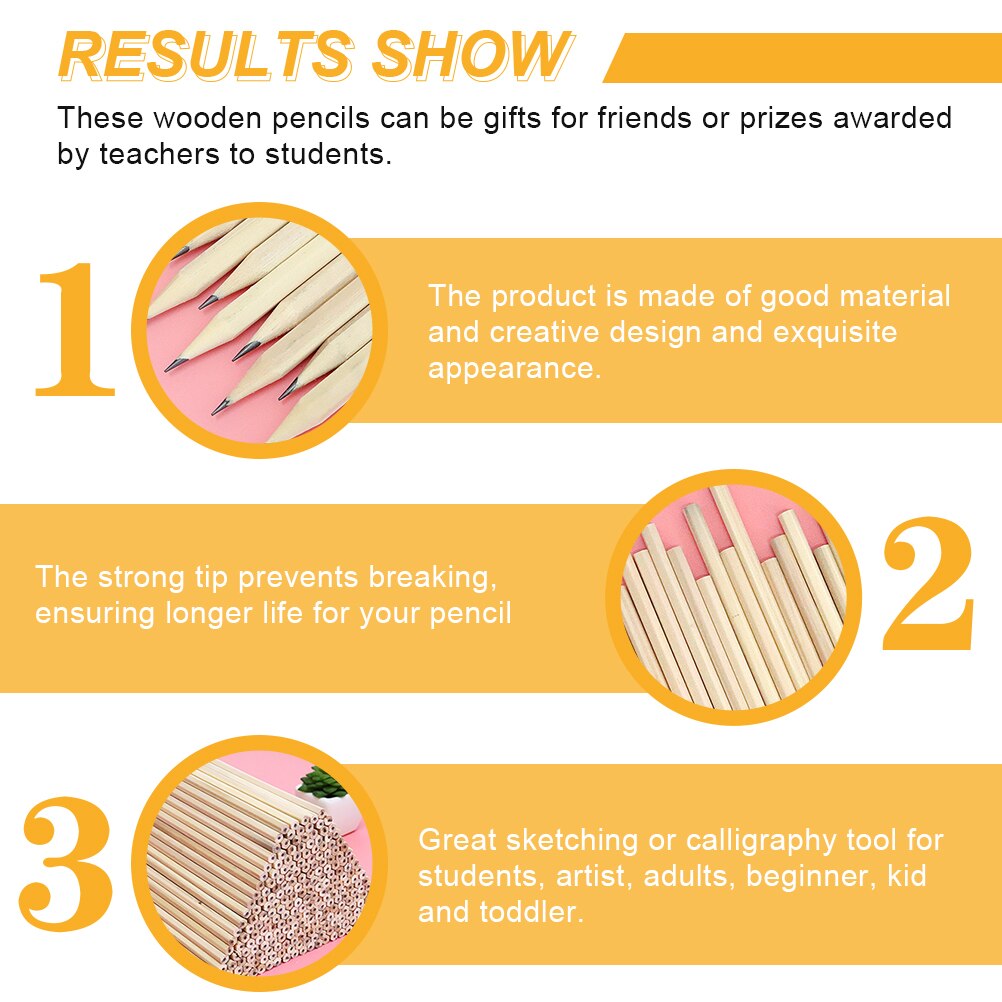 50pcs Toddler Wooden Pencils Children Painting Triangular Wooden Pencils
