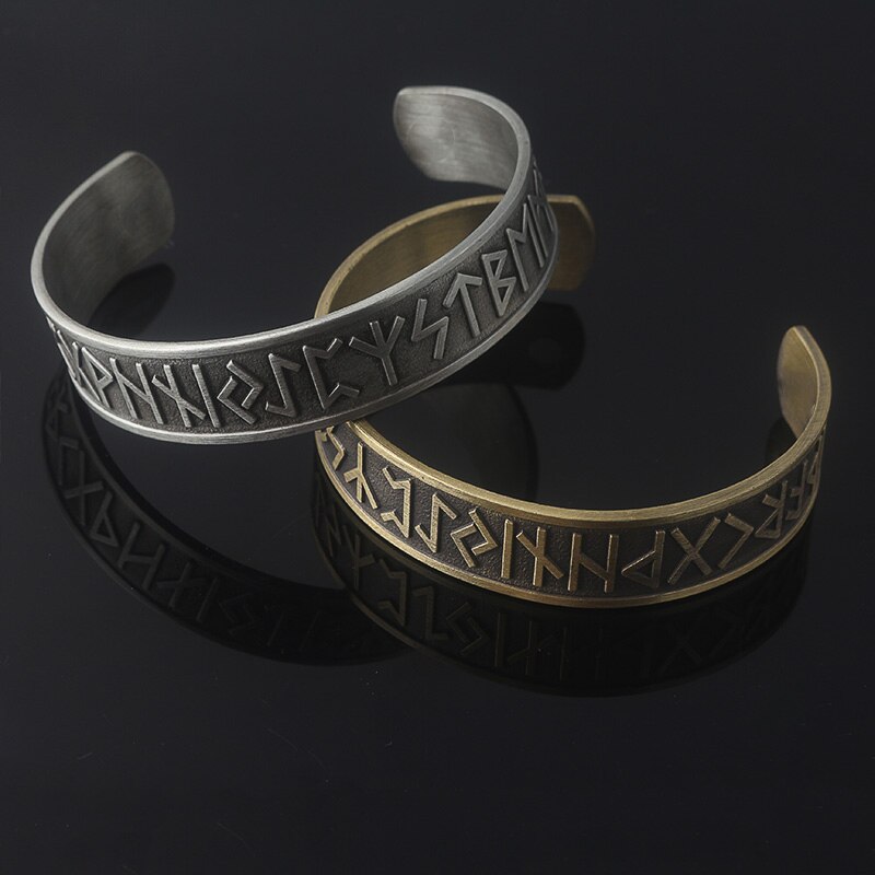 Noorse Viking 24 Amulet Runen Manchet Armband Magnetische Therapie Manchet Bangle Armbanden Voor Mannen Sieraden Accessoires