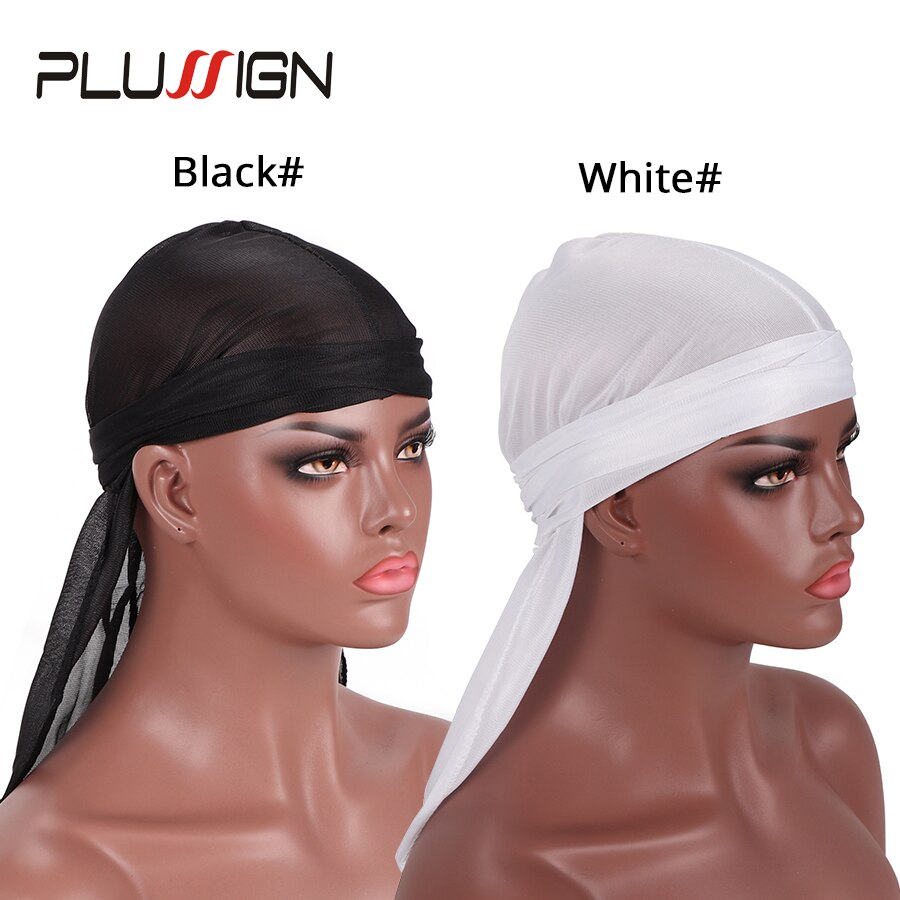 Plussign-Bandana brillante para hombre, du-rag turbante, diadema de pirata, accesorios para el cabello