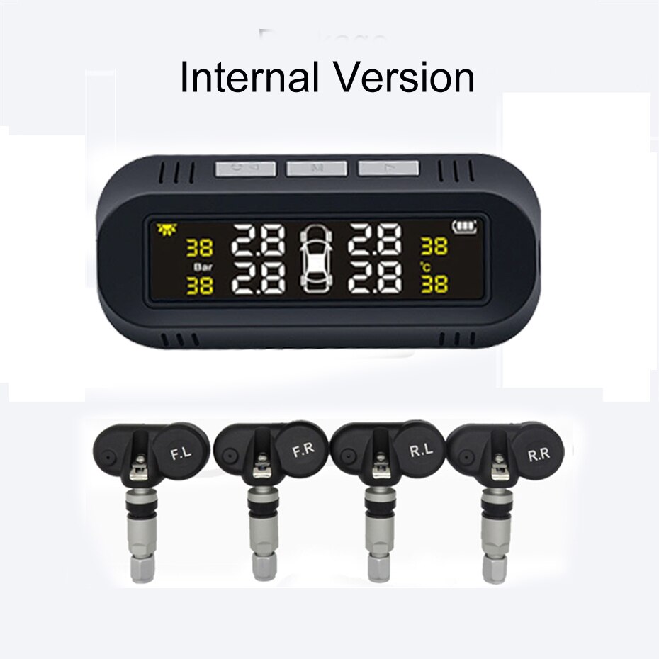 Visture Solar TPMS Windshield Car Tire Pressure Alarm Monitor System Tyre Pressure Smart Monitoring D04W D04N: Internal