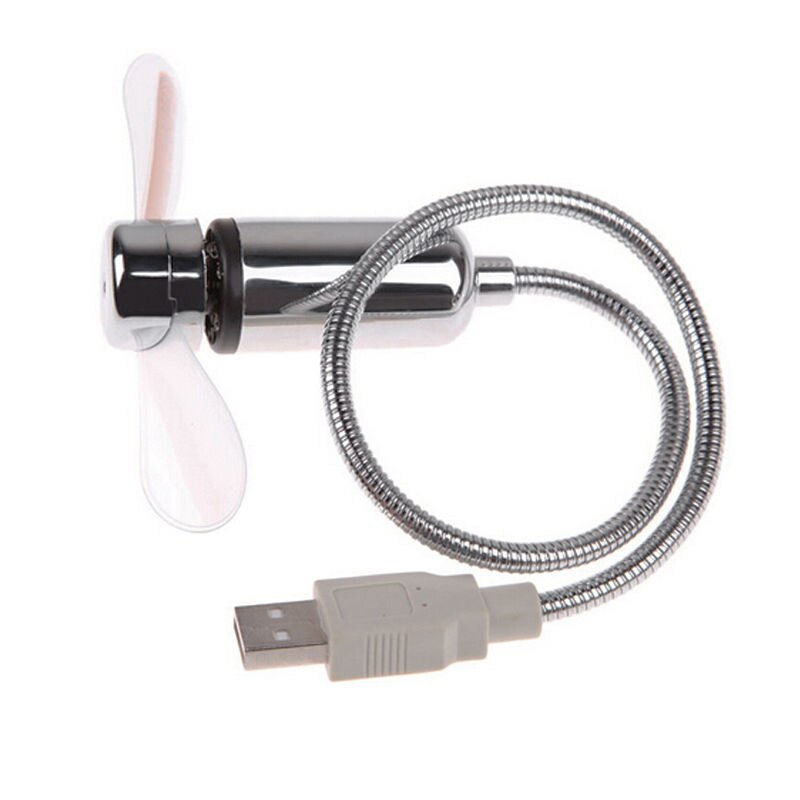 USB Clock Fan Adjustable Real Time Display Mini LED Light USB Desktop Fan: Default Title