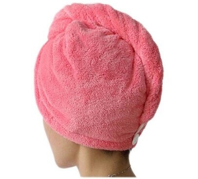 Gorro de microfibra secado rápido turbante Toalla de baño gorro de secado rápido: Rojo