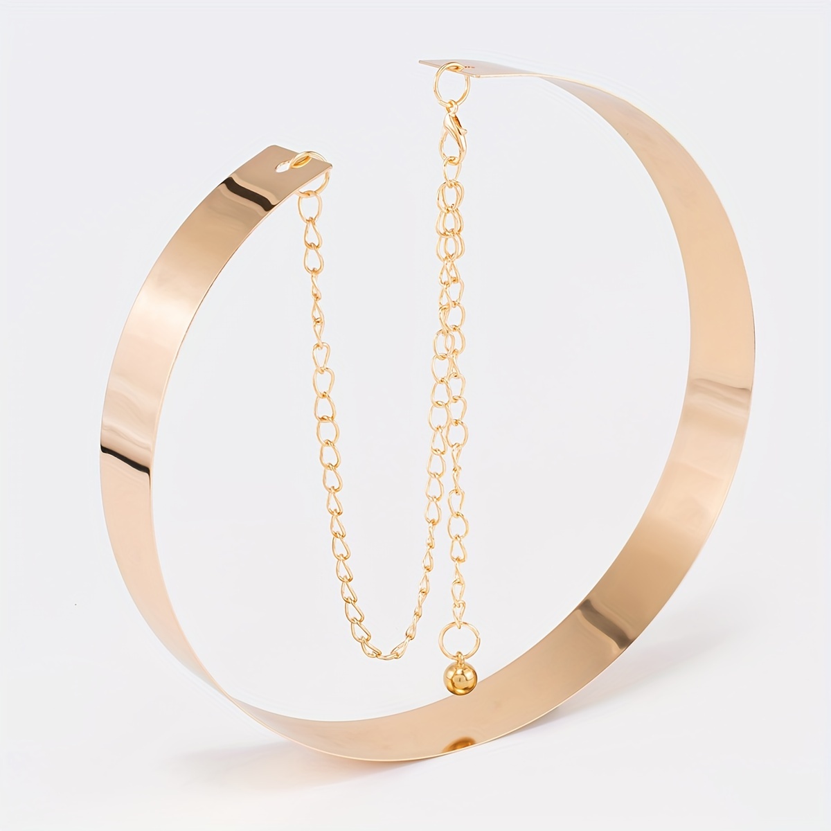 Cinto de metal dourado clássico, corrente de cintura ajustável, elegante, vestido, joias corporais para mulheres, uso diário