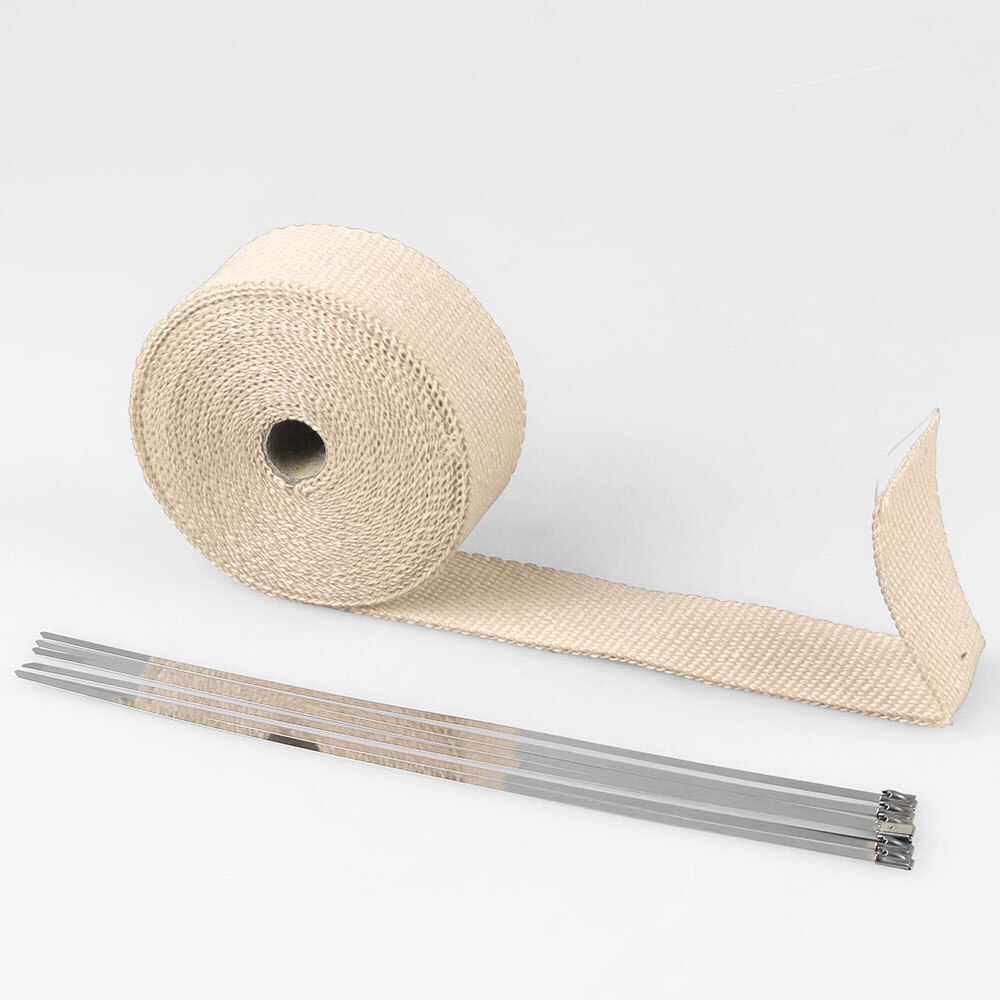 15M * 50MM Auto Motorfiets Thermische Uitlaatpijp Wrap Isolatie Glasvezel Tape Auto Thermische Uitlaat Header Pijp tape