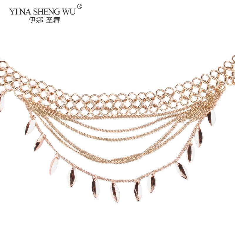 Estilo bohemio gitano, Turco vientre Cadena de cintura para baile para mujer playa Belt Sunshine Party accesorios de joyería en cadena