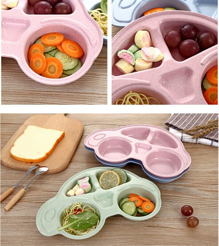 Platos con dibujos para niños pequeños, vajilla, bandeja