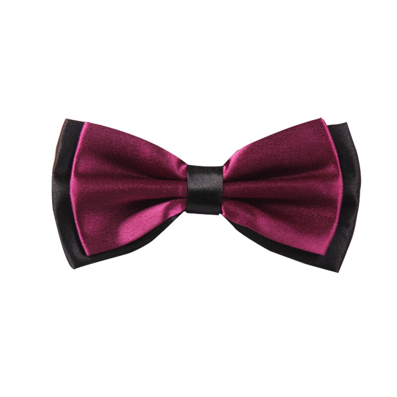 Adult Bowtie Classic Man Wedding Party Formal Satin Silk Multicolor Adjust Neck Bow tie style Clip-On: Plum Purple