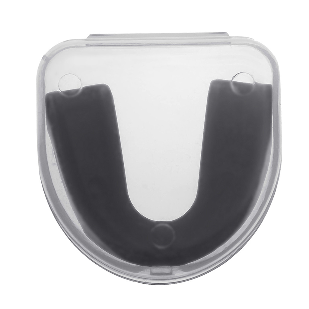 CLEAR Gum Shield Teeth Protector Mouth Guard Piece Rugby Football Boxing Basketball Football Rugby Boxing CaseTooth Sleeve: Black