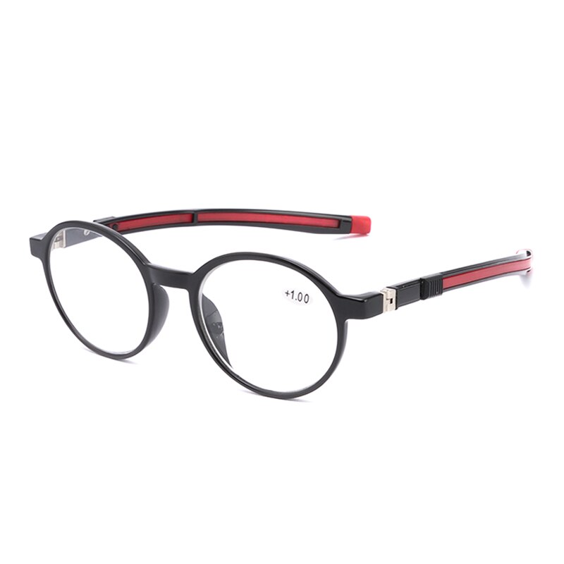 MIWAY unisex Einstellbar Hängenden Hals Brillen Falten Magnet Lesebrille Frau Männer Dioptrien Leser Brillen: +100 / Schwarz