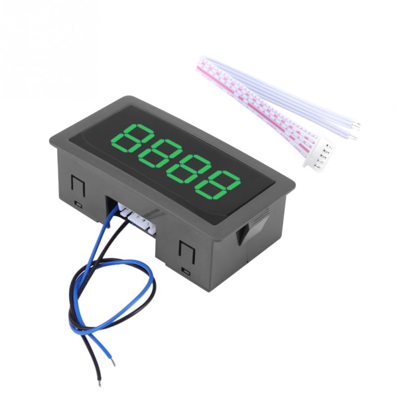 4 digital tæller 0-9999 hukommelsesfunktion elektronisk totalizer op/ned plus/minus tællemåler  dc 8-24v: Grøn
