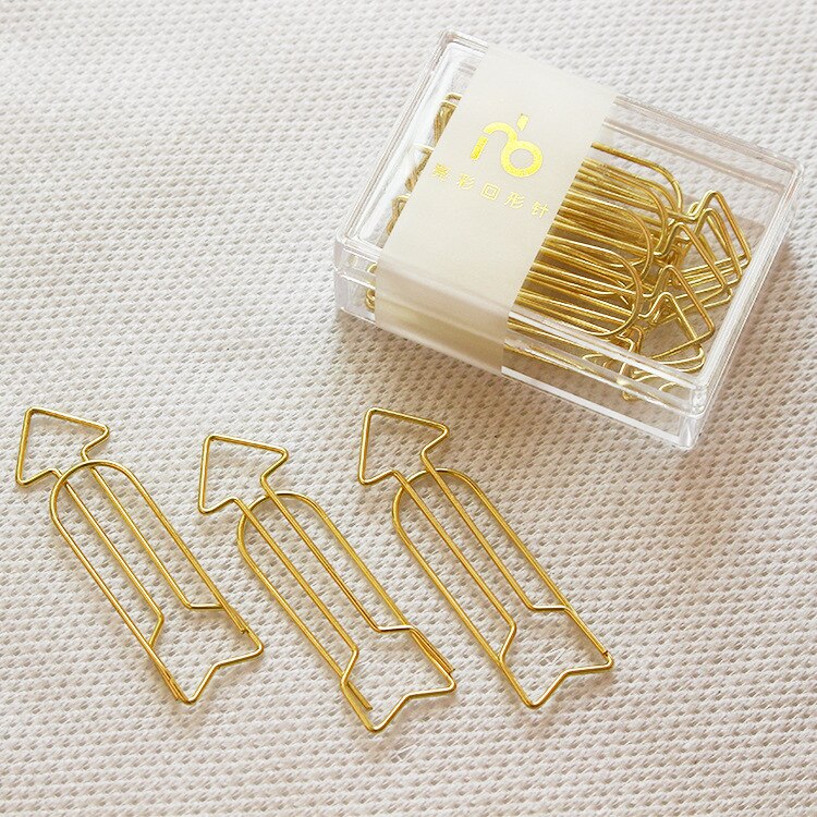 20Pcs/Box Cute Duck Animal Metal Bookmark Paper Clips For Book Marker Binder Photo Memo Clip Stationery School Supplies: arrow 12pcs