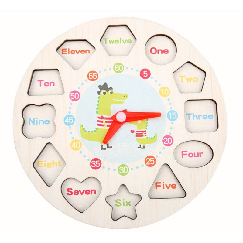 Houten Klok Puzzel Speelgoed Voor Kinderen Kinderen Nummer Kleur Tellen Vroege Educatief Speelgoed Peuter Math Learning