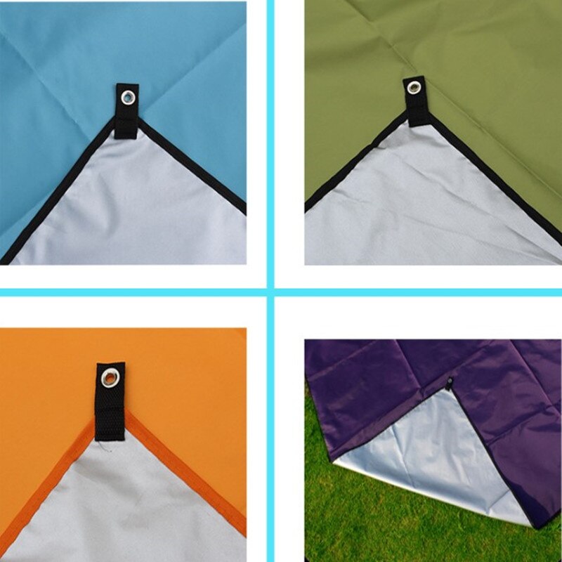 Alfombra impermeable para suelo de tienda de campaña, tapete de Picnic ultraligero de 210x150cm, con bolsillo, con huellas, saco de lona de playa para acampar y hacer senderismo