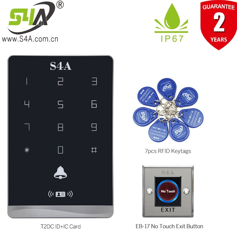 Teclado de Control de acceso Rfid de doble frecuencia, dispositivo de Metal resistente al agua con 1000 usuarios, compatible con NFC, sistema de Control de acceso de puerta RFID: Kit E