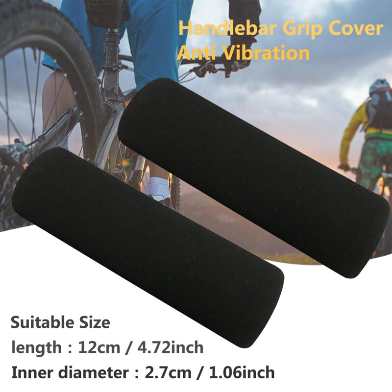 -2PCS Motorcycle Slip-on Foam Anti Vibration Comfort Handlebar Grip Cover Applicable Sleeve Inner Diameter 2.7-3.0 CM