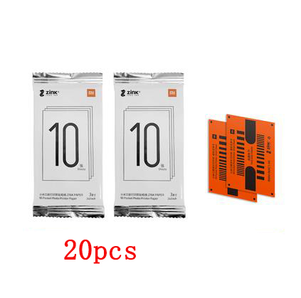 Carta per stampante tascabile originale Xiaomi ZINK stampa fotografica autoadesiva 10/20/50 fogli per stampante fotografica tascabile mini Xiaomi da 3 pollici: 20pezzi