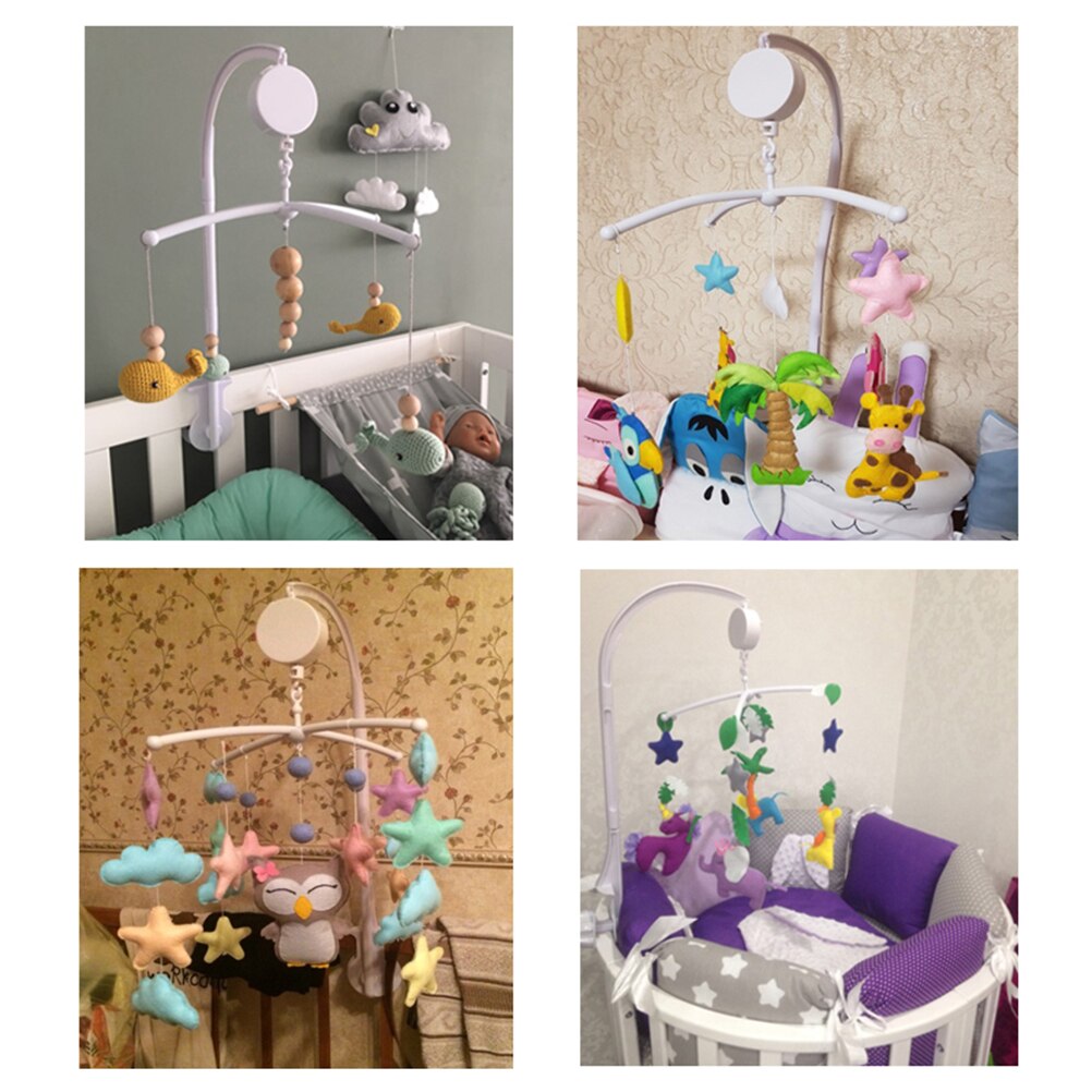Baby spielzeug Weiß Rasseln Halterung Set Krippe Mobile Bett Glocke Spielzeug Halter Arm Wind-up Musik Box Rack Klammern wind-up Musik Box