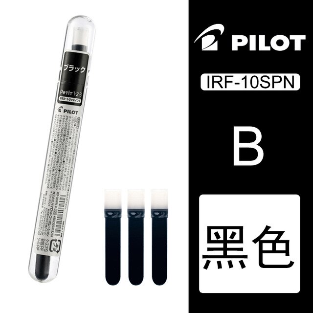 Pilot Mini pluma Vitality pluma estilográfica pluma de tinta de punta fina transparente suministros de envoltura colorida SPN-20F papelería de gran 1 Uds: black ink 1set
