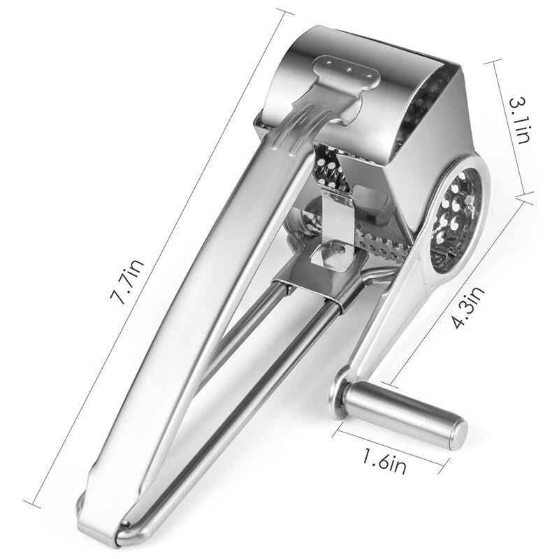 Rotary Cheese Grater-Stainless Steel Cheese Grater Shredder Cutter Grinder for Cheese Vegetable Nuts Chocolate and More