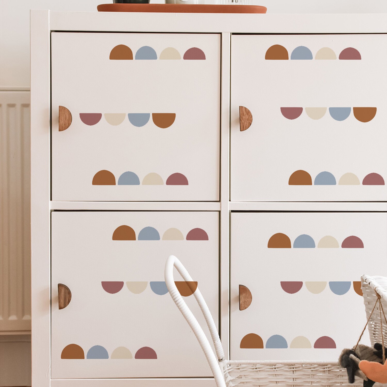 Boho przedszkole kreatywna ściana naklejka dla dzieci pokój dziewczynki chłopcy salon Home Decor Cartoon kropki zwierzęta Vintage naklejki