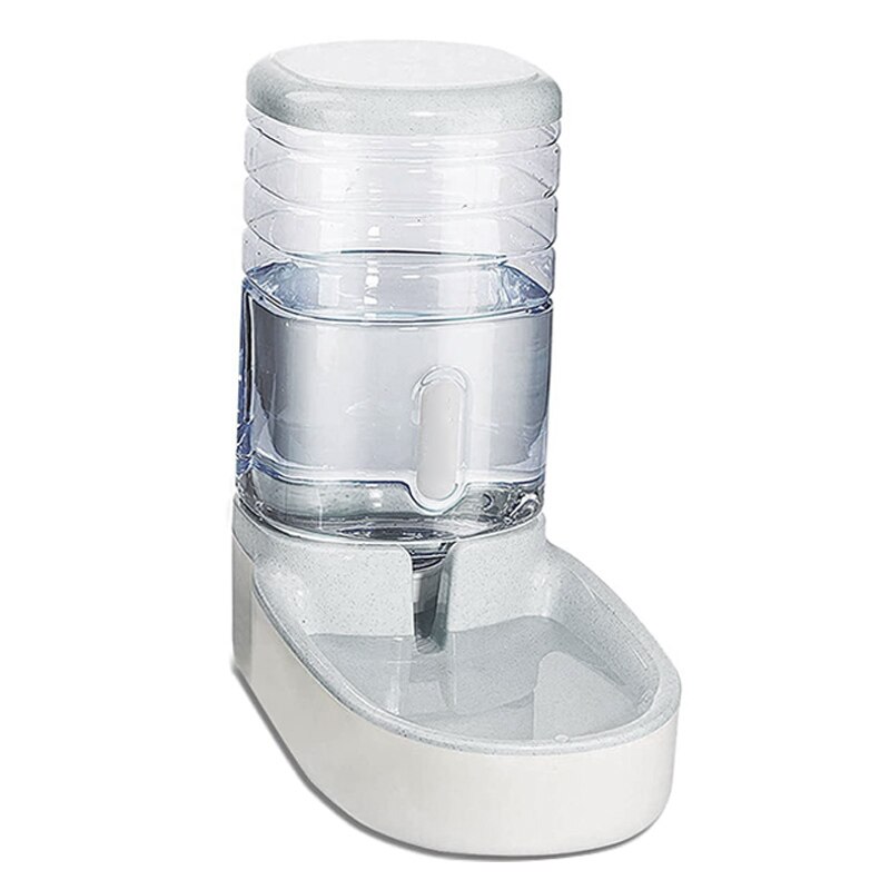 Pets Cats Dogs Automatic Waterer Water Dispenser 3.8 L or Food Feeder Pet Automatic Feeder MDJ998: drinking water gray