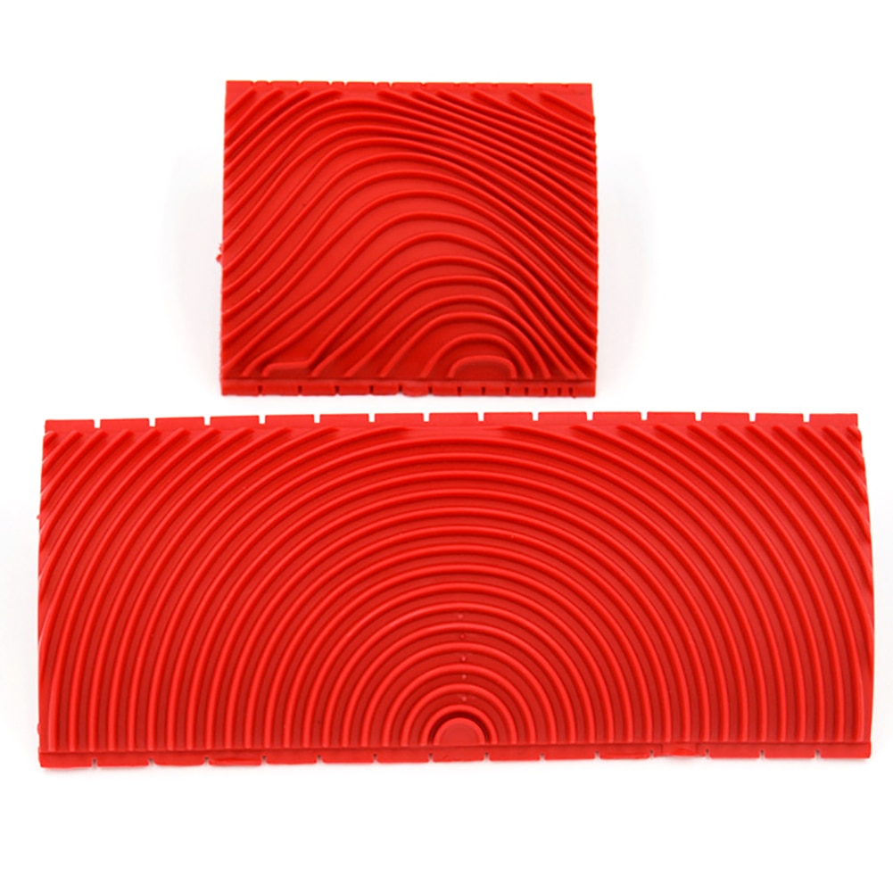 2Pcs Wood 3 Inch + 6 Inch Rubber Imitation DIY Graining Paint Roller Brush Wall Texture Brush Art Painting Tool Home Decoration