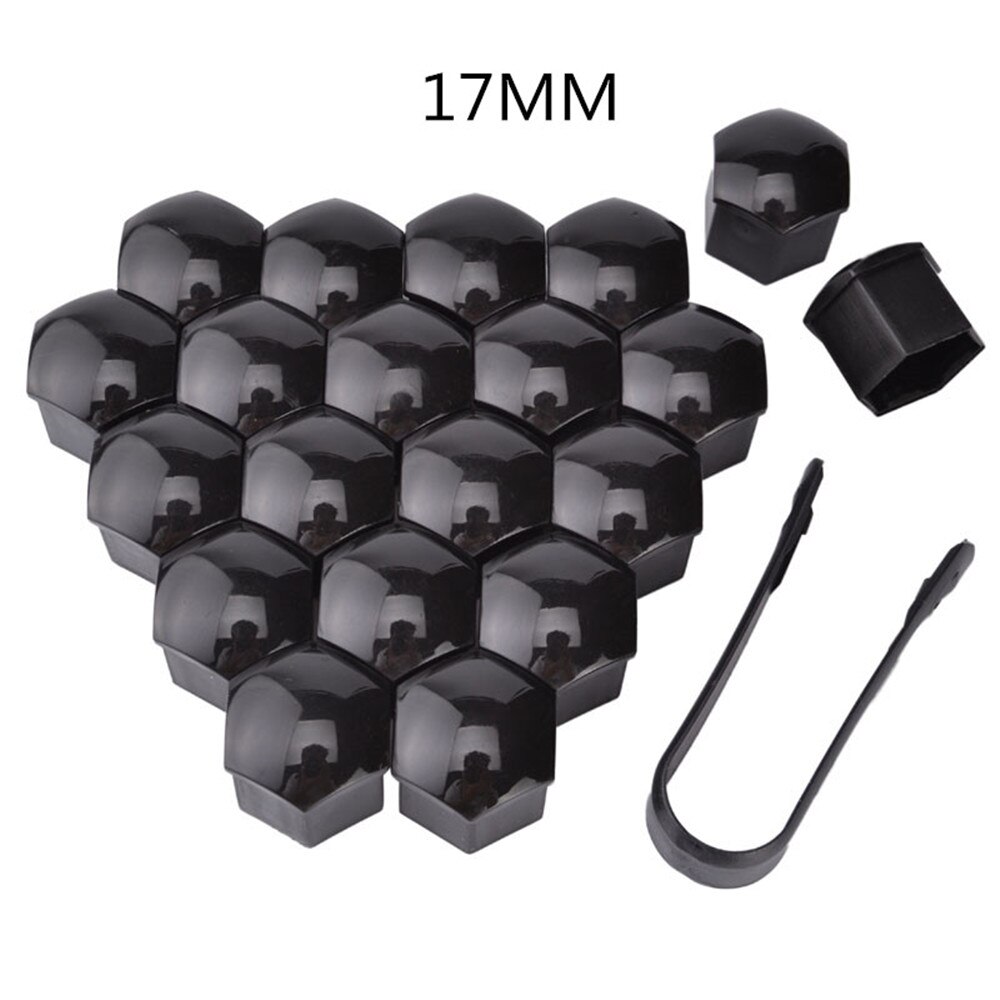 20pcs Car Accessories tire screw decorative cap for Skoda Opel DAF RAM Trucks Paccar Ford Otosan Chrysler: black 17mm