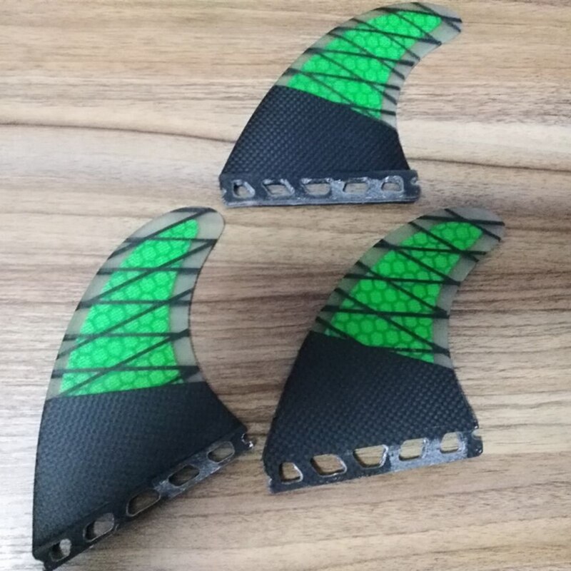 Future G5 Medium Fiberglass Honeycomb Carbon Surfboard fins for Surfing Green fins sup board quillas surf aletas surf