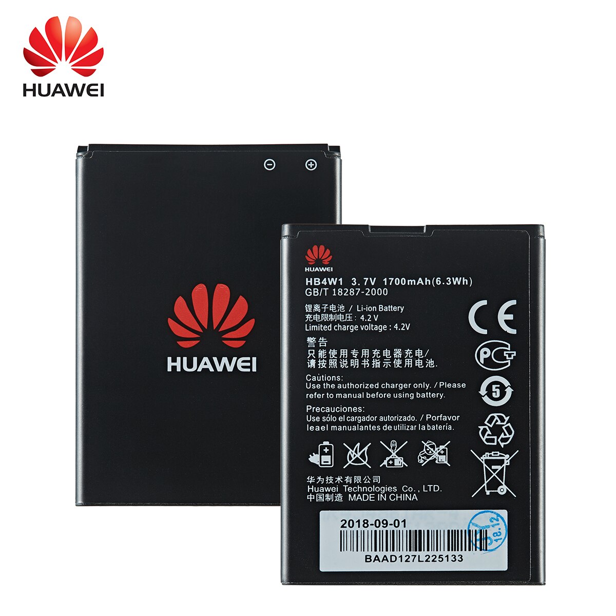 100% originale HB4W1 1700mAh batteria per Huawei ascendere Y210 Y210C G510 G520 G525 C8813 C8813Q T8951 U8951D