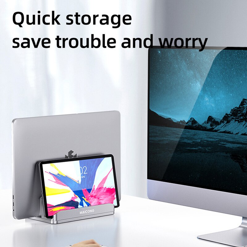 Support Vertical en Aluminium pour ordinateur Portable, Support de Base réglable pour MacBook Pro Air Book