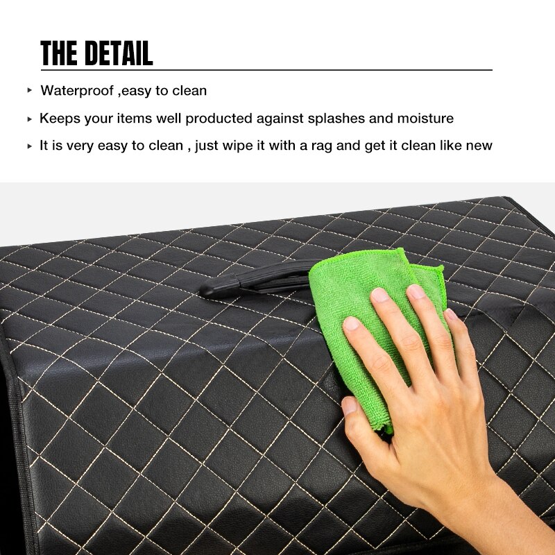 Auto Kofferraum Organizer Kasten Lagerung Tasche Auto Müll Werkzeug Tasche PU Leder Falten Fracht Lagerung Verstauen Aufräumen Auto Veranstalter