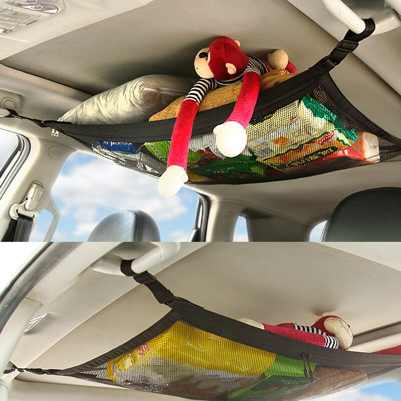 Auto Universal Car Trunk Cargo Net Mesh Drive Organizer Ceiling Storage Net Pocket Roof Interior Bag Multifunction 루프박스 자동차