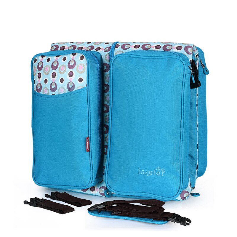 LOOZYKIT multifunctionele Draagbare Vouwen Baby Reizen Wieg Bed Twee Behulp Mummie Verpakking Zak Voor Pasgeborenen Buitenshuis Baby Carry cot: blue