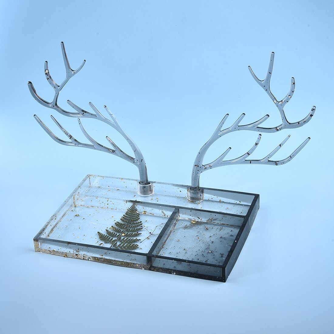 Resin Silicone Mold Jewelry Display Set DIY Resin Crystal Epoxy Antler Tree Branch Show Table Storage Jewelry Tray Mould Tools
