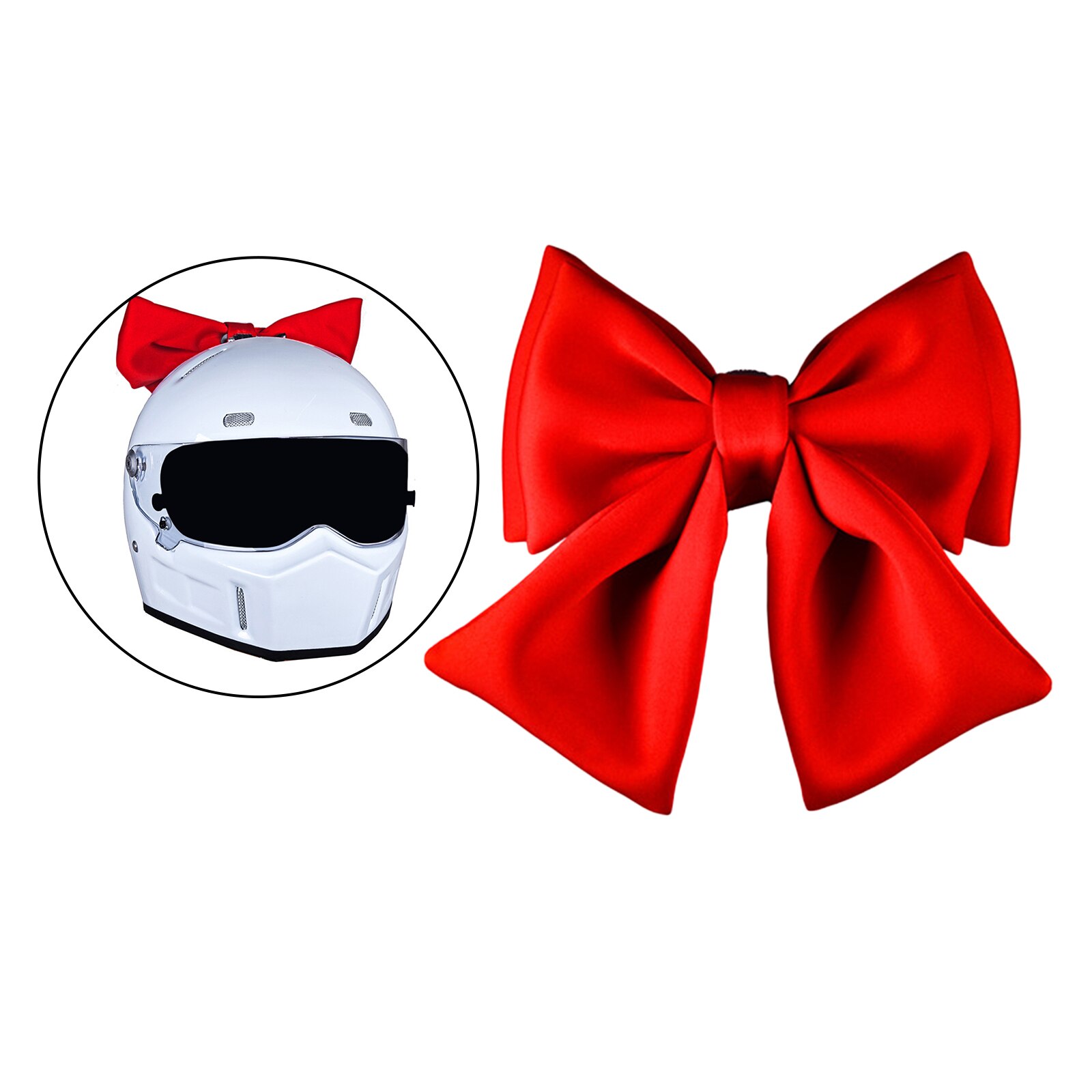 Décoration de casque de moto pour femmes et filles, accessoire de coiffure pour casque de moto, décoration de voiture, de style: 35cm Red