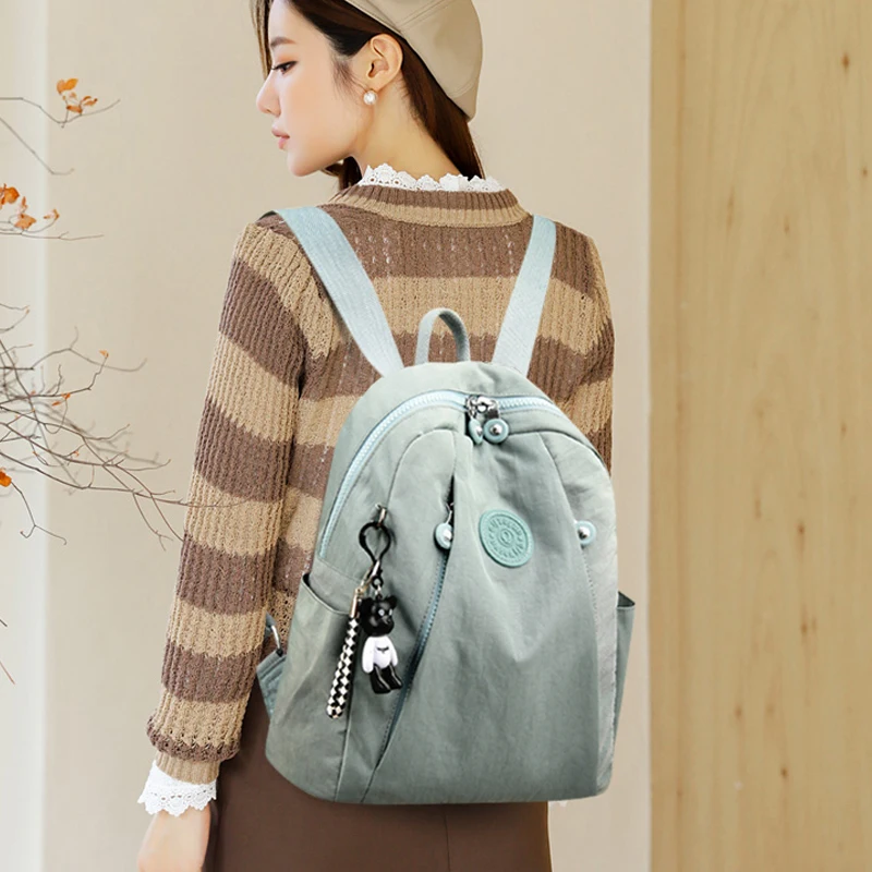 Wasserdichter nylon-rucksack für damen, schulrucksack für teenager-mädchen, schultertasche, reiserucksack